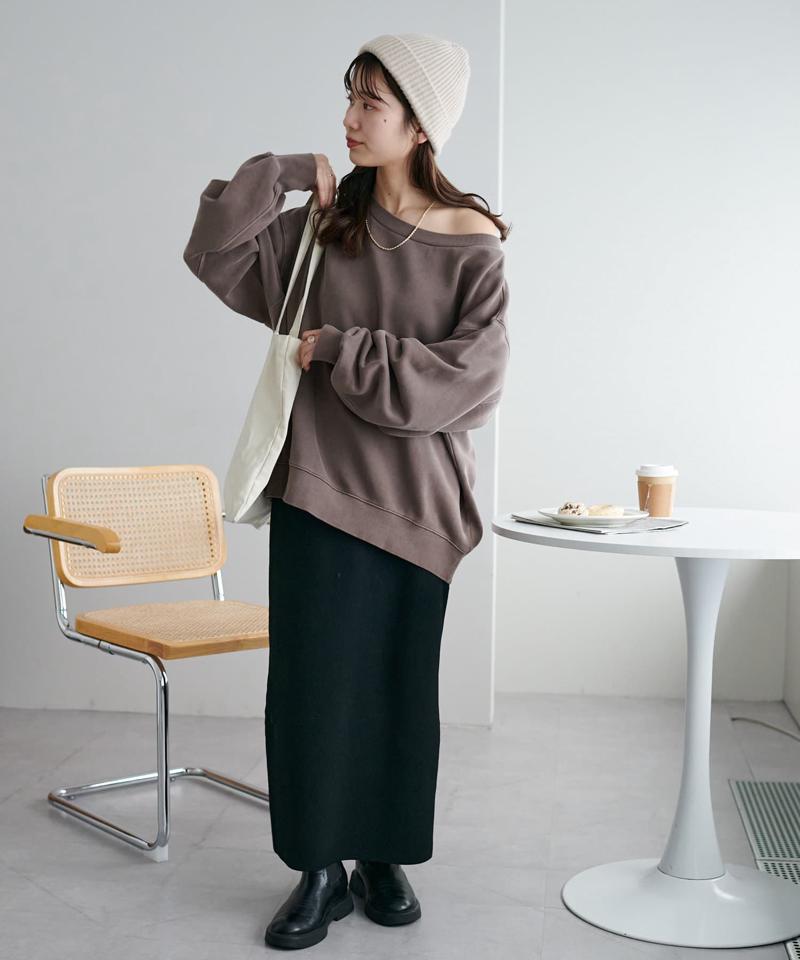 【着丈が選べる2サイズ展開♪】ピグメントワンショルスウェット