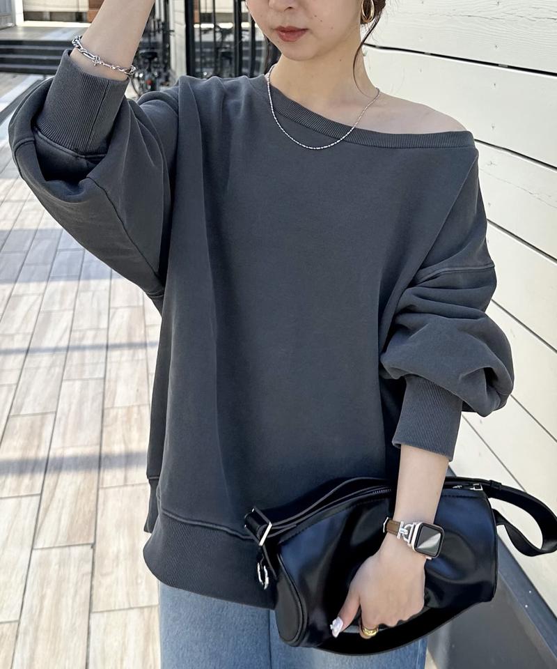 【着丈が選べる2サイズ展開♪】ピグメントワンショルスウェット