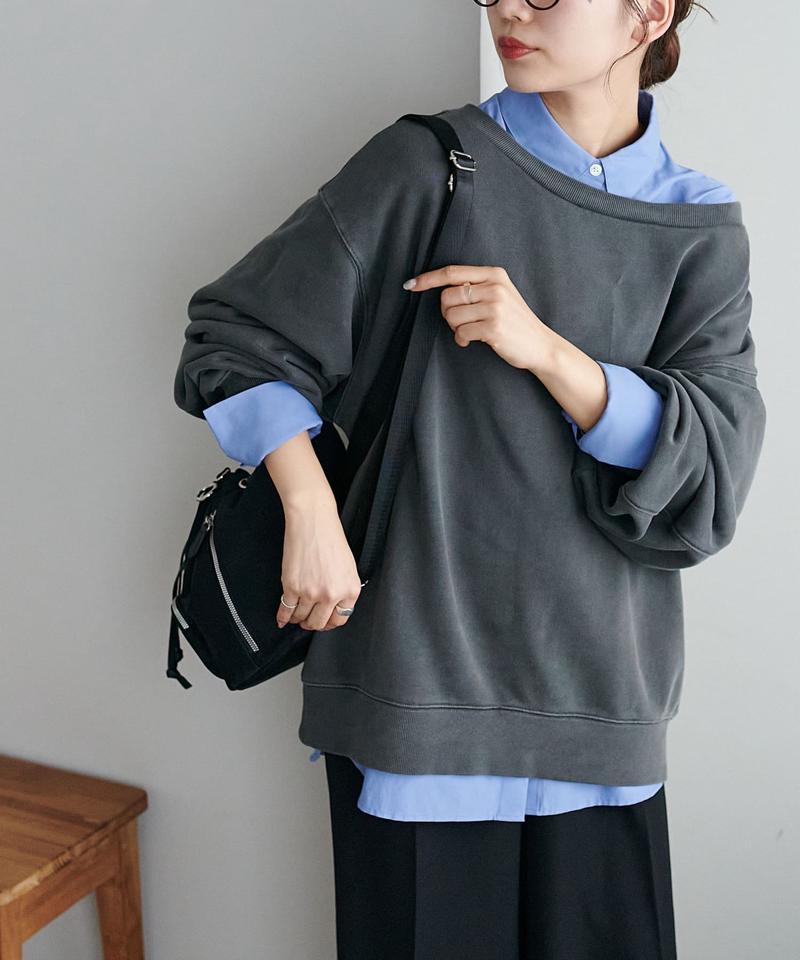 【着丈が選べる2サイズ展開♪】ピグメントワンショルスウェット