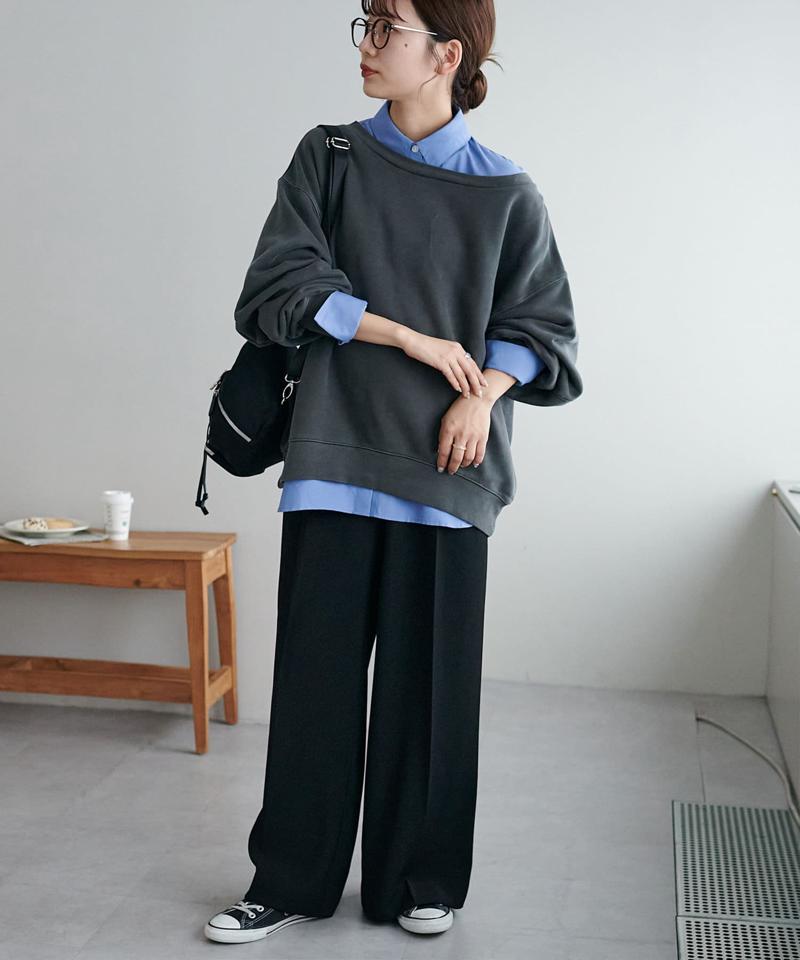 【着丈が選べる2サイズ展開♪】ピグメントワンショルスウェット
