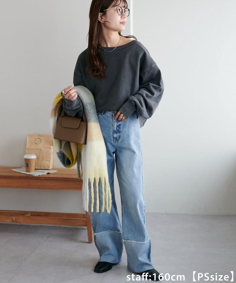 【着丈が選べる2サイズ展開♪】ピグメントワンショルスウェット