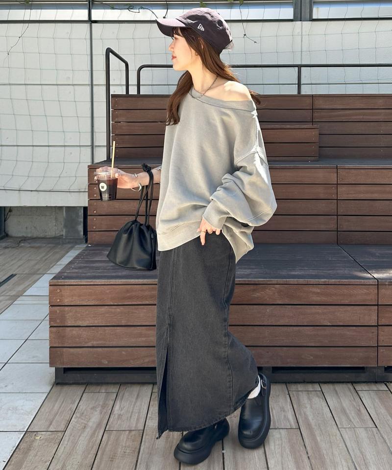 【着丈が選べる2サイズ展開♪】ピグメントワンショルスウェット
