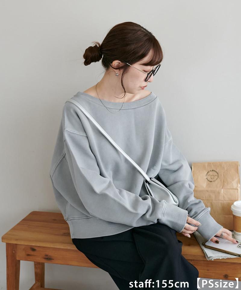 【着丈が選べる2サイズ展開♪】ピグメントワンショルスウェット
