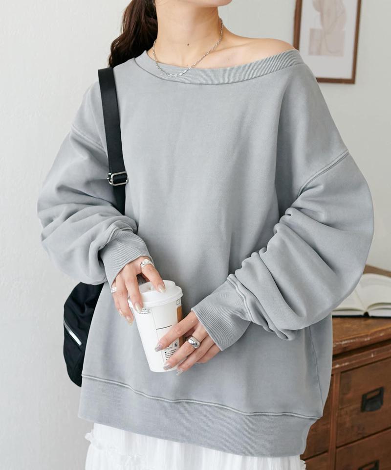 【着丈が選べる2サイズ展開♪】ピグメントワンショルスウェット