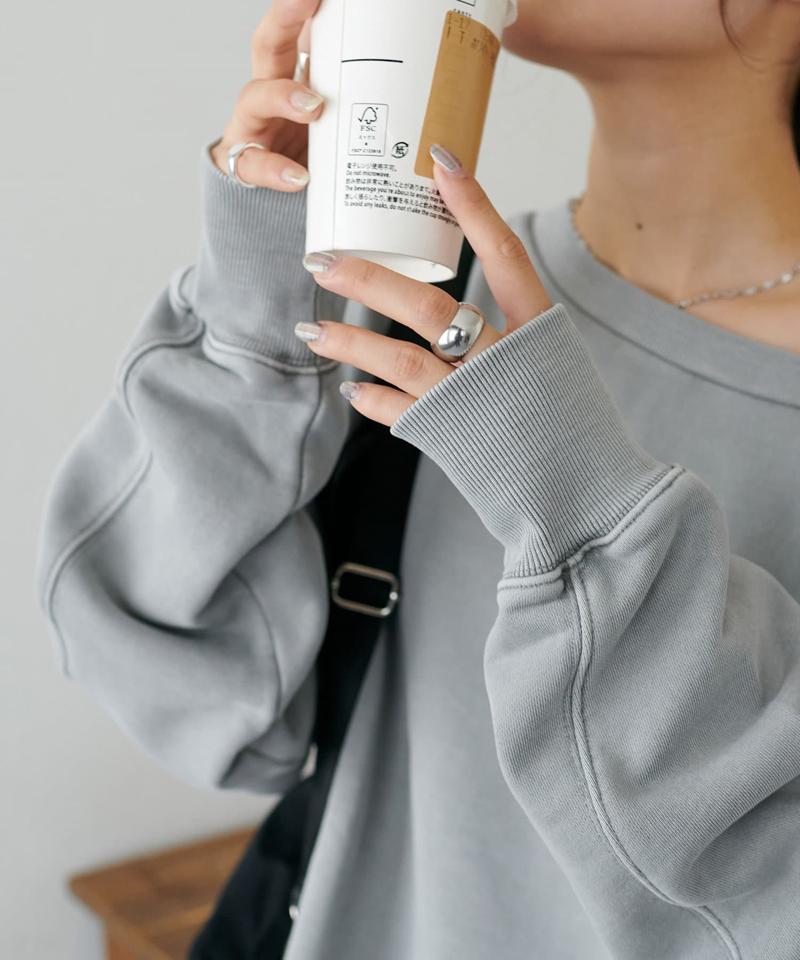 【着丈が選べる2サイズ展開♪】ピグメントワンショルスウェット