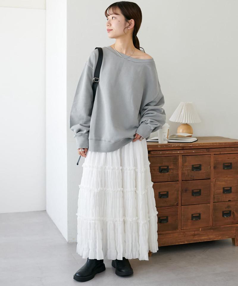 【着丈が選べる2サイズ展開♪】ピグメントワンショルスウェット