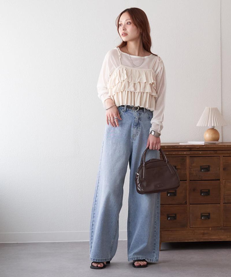 【新色追加/WEB限定】フリルニットビスチェ