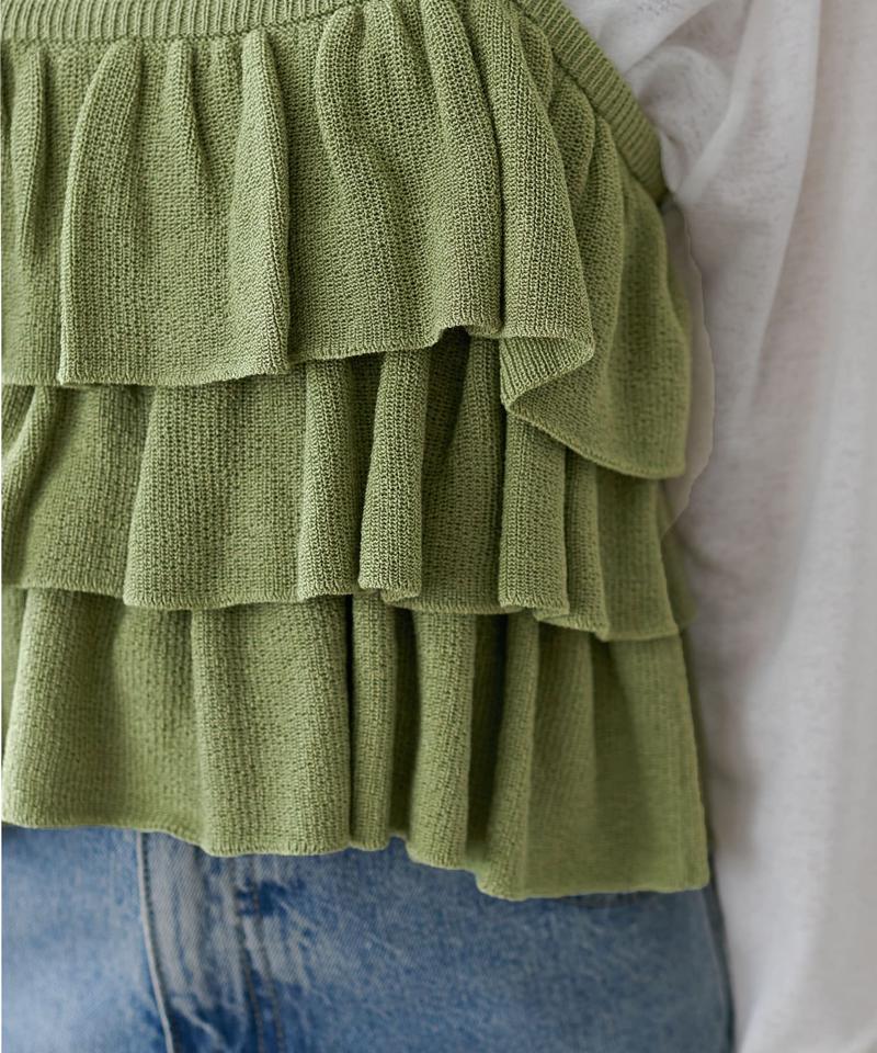 【新色追加/WEB限定】フリルニットビスチェ
