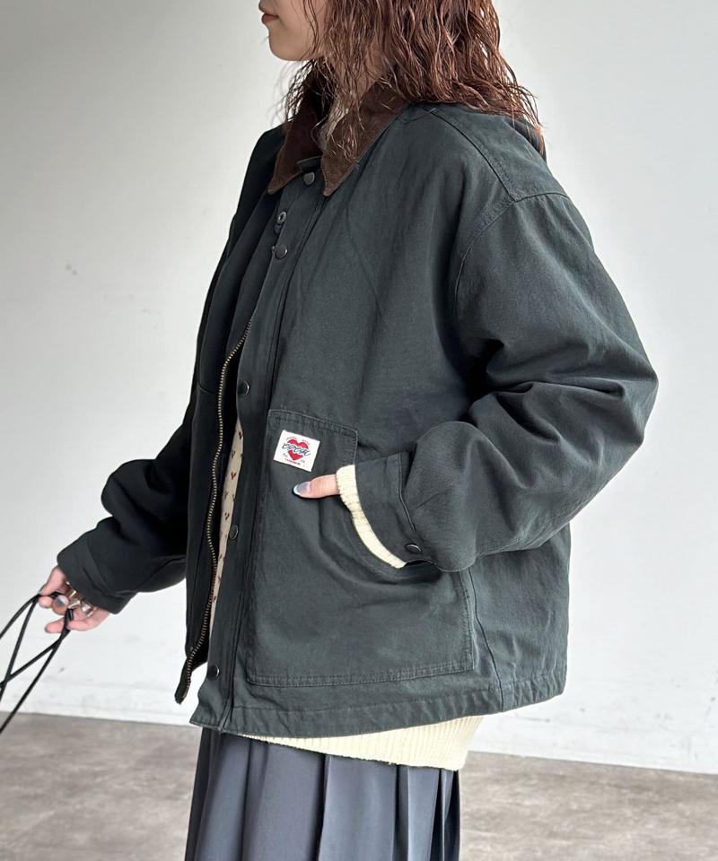 コーデュロイ襟ワークジャケット