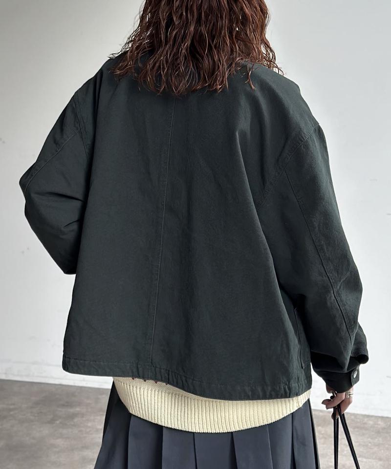 コーデュロイ襟ワークジャケット