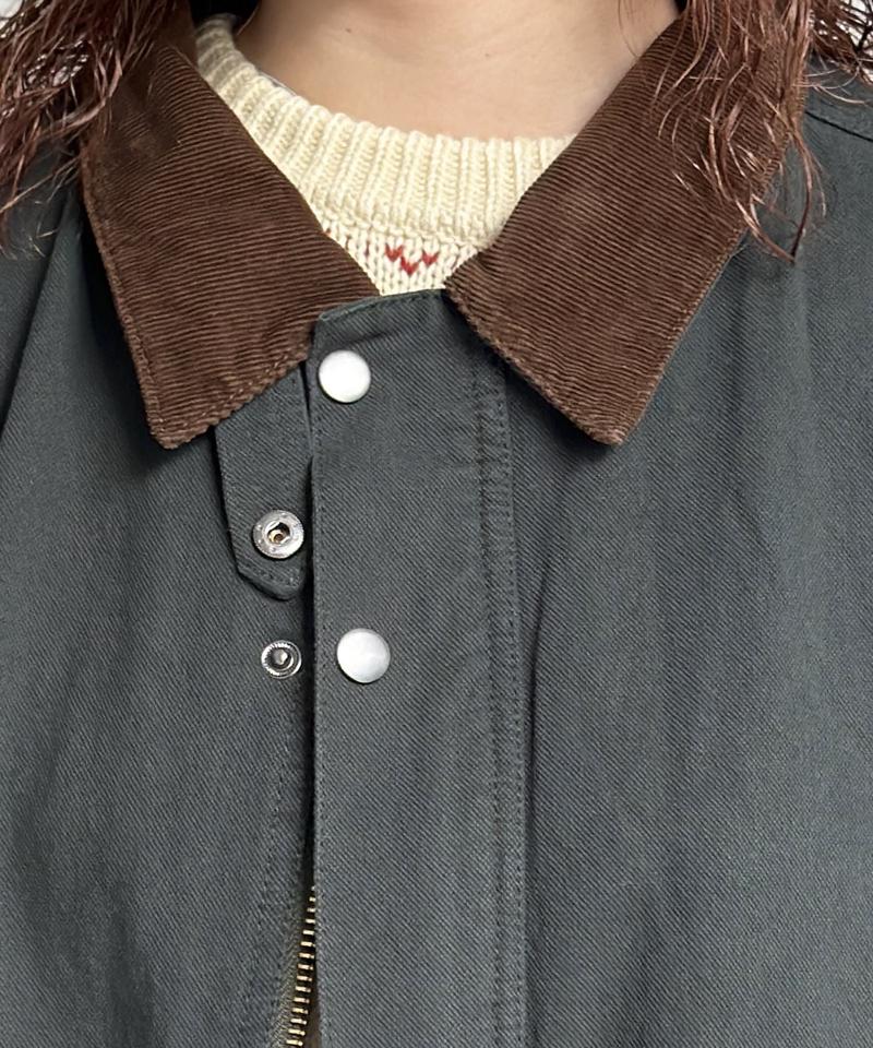 コーデュロイ襟ワークジャケット