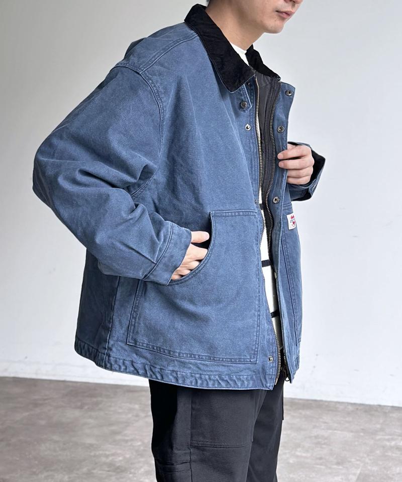 コーデュロイ襟ワークジャケット