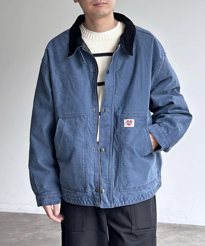 コーデュロイ襟ワークジャケット