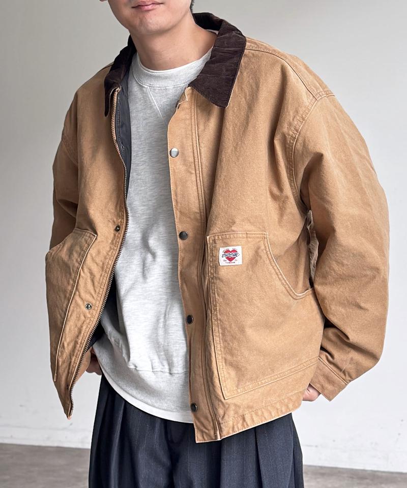 コーデュロイ襟ワークジャケット