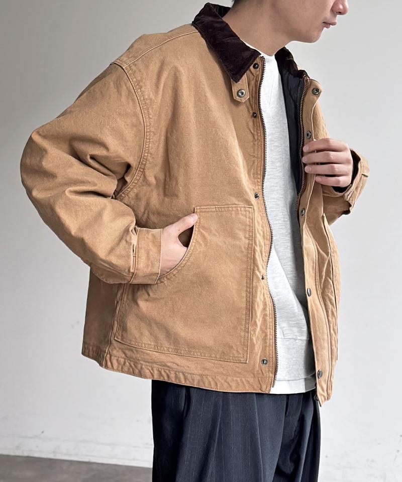コーデュロイ襟ワークジャケット