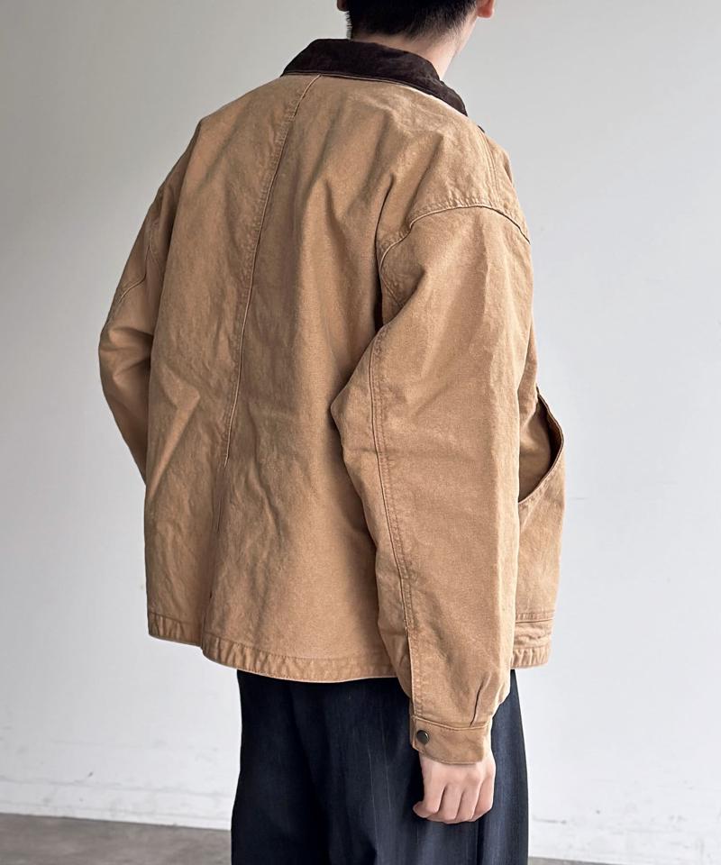 コーデュロイ襟ワークジャケット