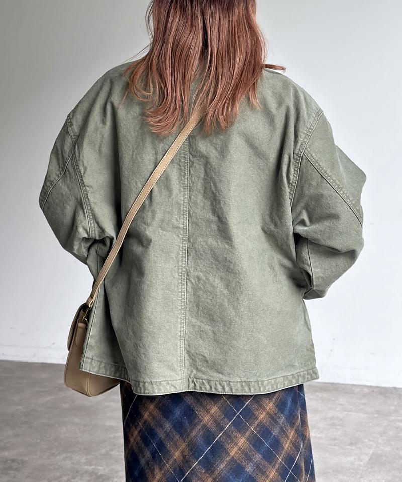 コーデュロイ襟ワークジャケット