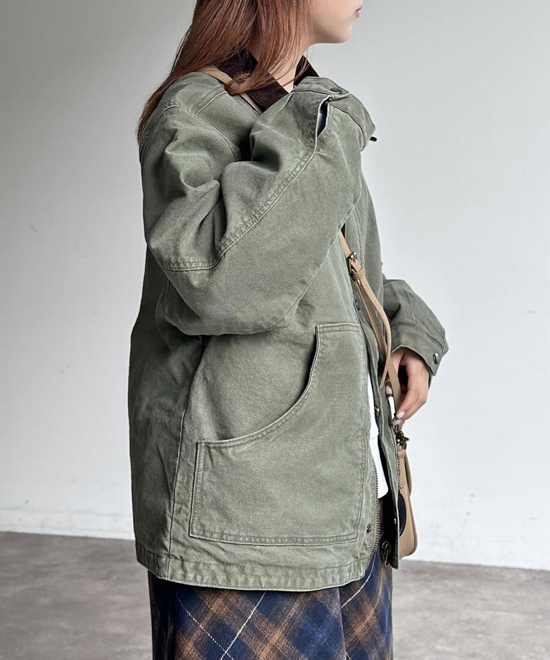 コーデュロイ襟ワークジャケット