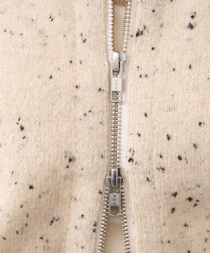 予約【カーディガンとしても着れる】ショートZIPニット