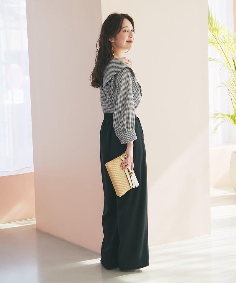 【人気スタッフRISA監修カラーあり・全骨格美人見え】2タックワイドパンツ