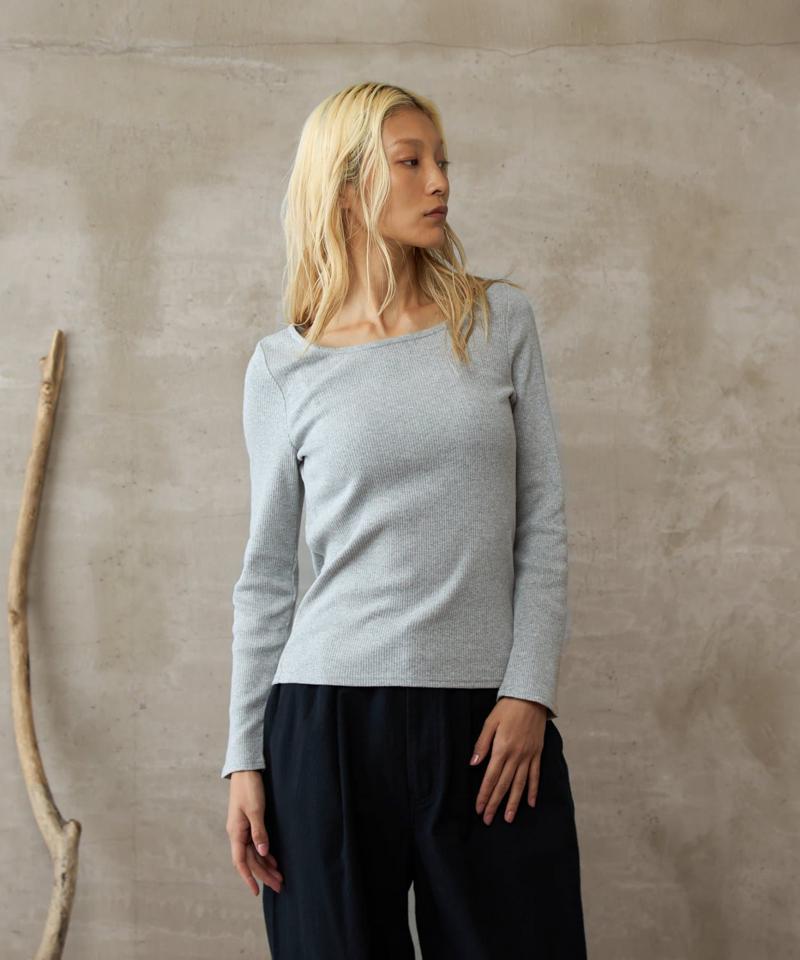 【paradigm】コットンリブスクエアネックカットソー