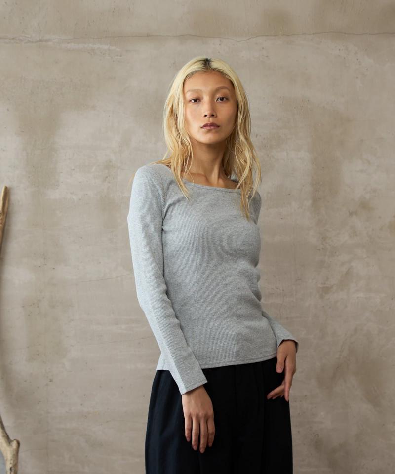 【paradigm】コットンリブスクエアネックカットソー