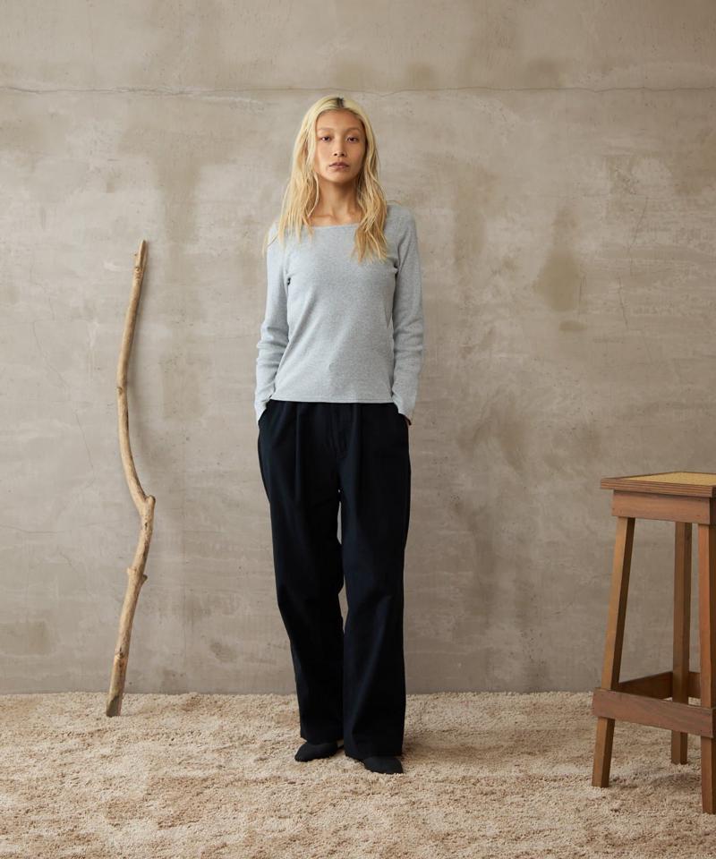 【paradigm】コットンリブスクエアネックカットソー