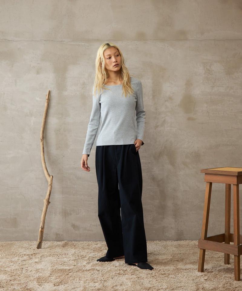 【paradigm】コットンリブスクエアネックカットソー