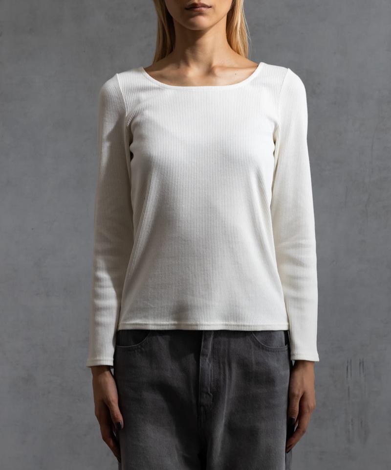 【paradigm】コットンリブスクエアネックカットソー