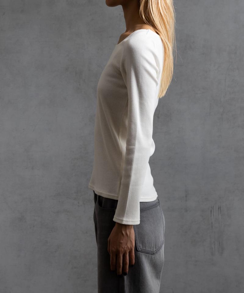 【paradigm】コットンリブスクエアネックカットソー