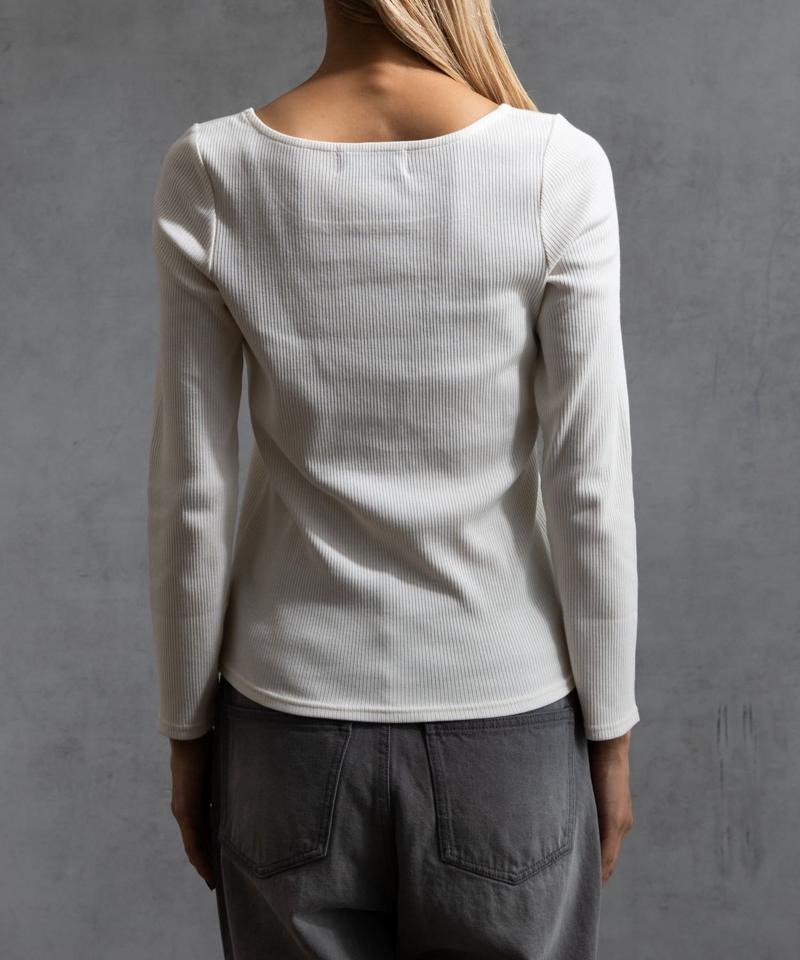 【paradigm】コットンリブスクエアネックカットソー