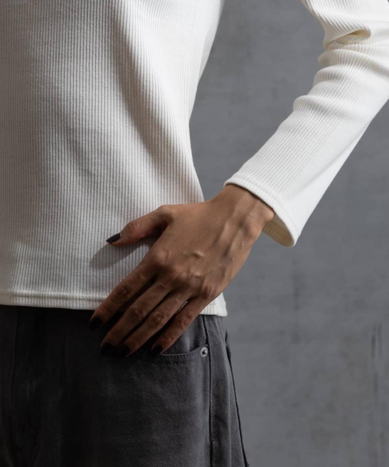 【paradigm】コットンリブスクエアネックカットソー