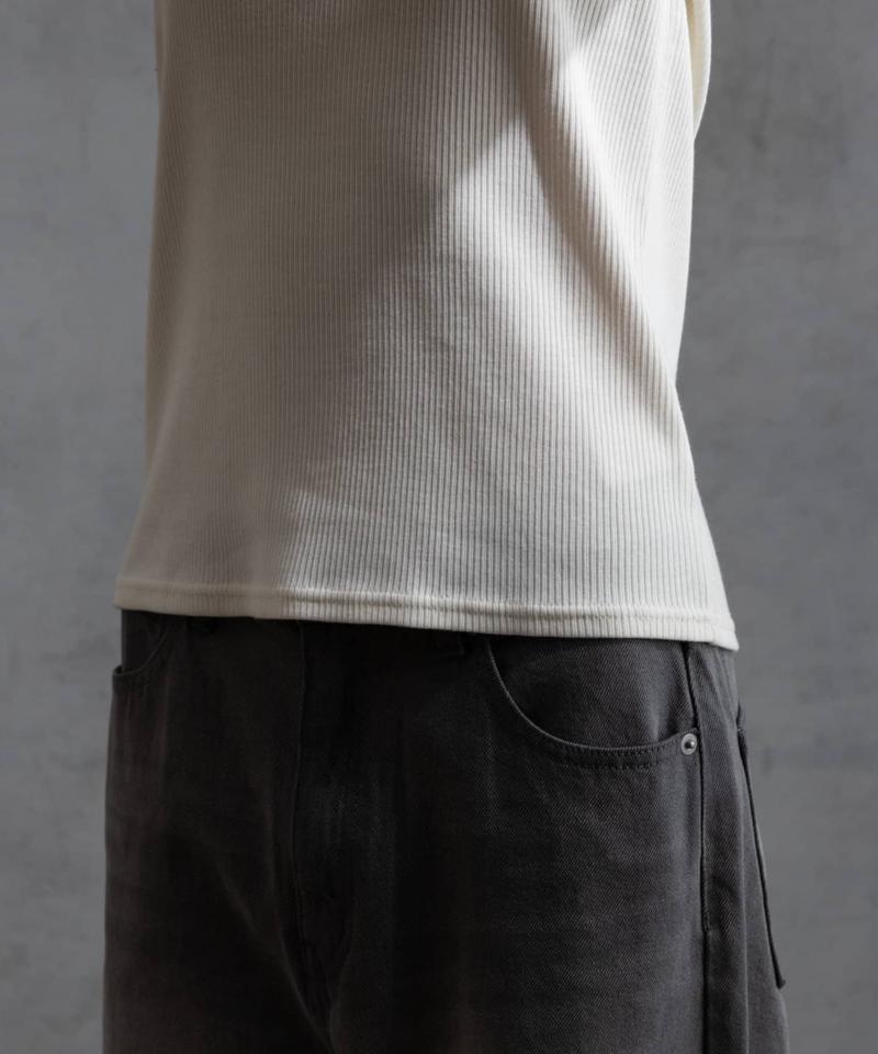 【paradigm】コットンリブスクエアネックカットソー
