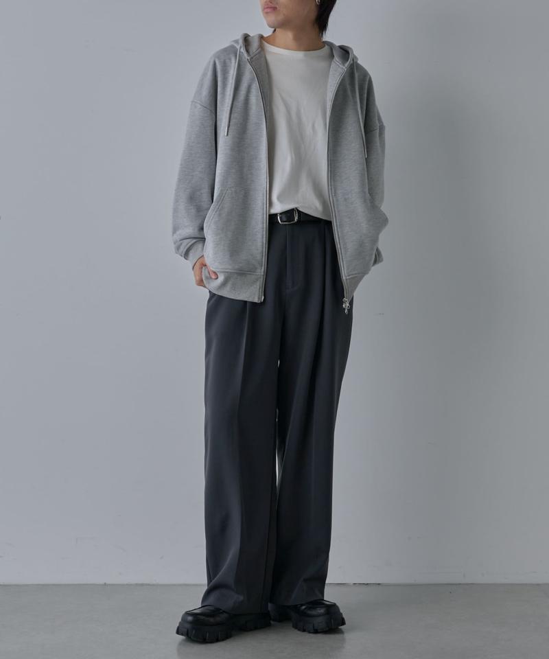 【UNISEX】ヘビーウェイトダブルジップスウェットパーカー