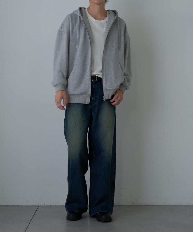 【UNISEX】ヘビーウェイトダブルジップスウェットパーカー