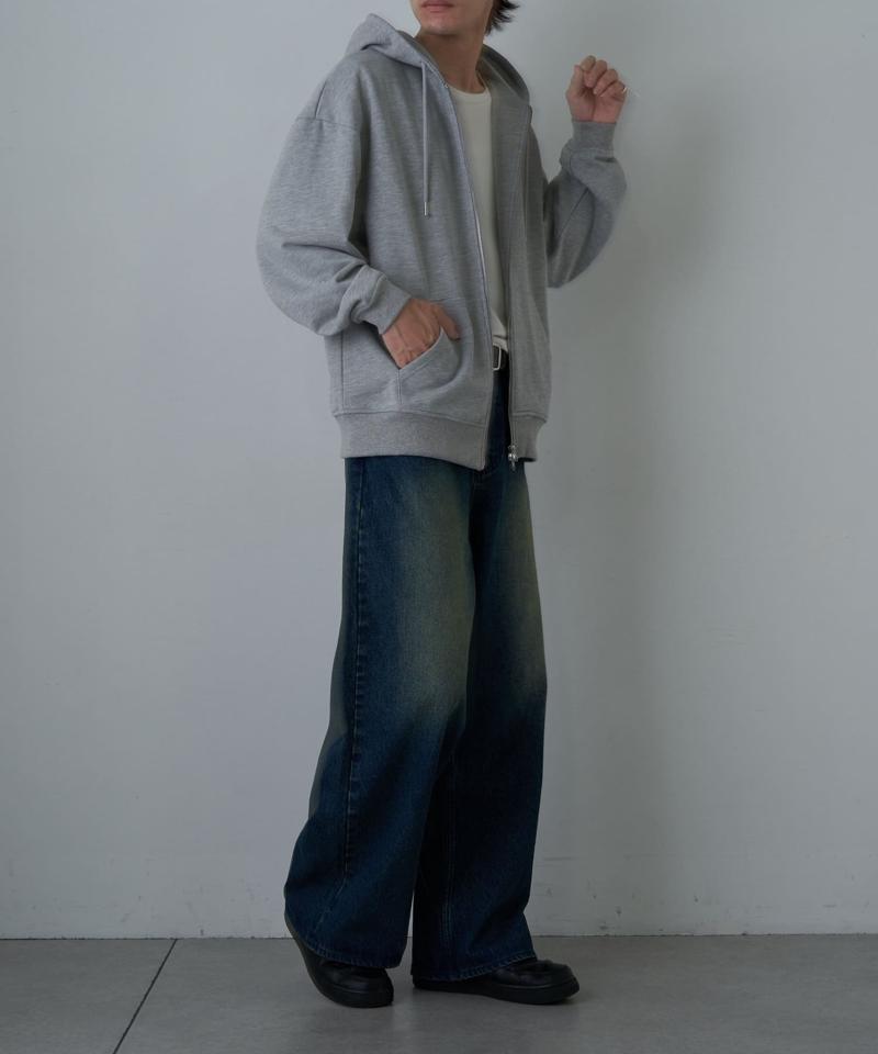 【UNISEX】ヘビーウェイトダブルジップスウェットパーカー