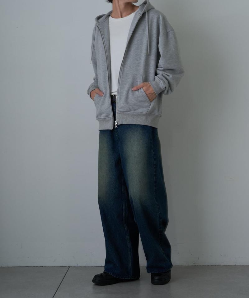 【UNISEX】ヘビーウェイトダブルジップスウェットパーカー