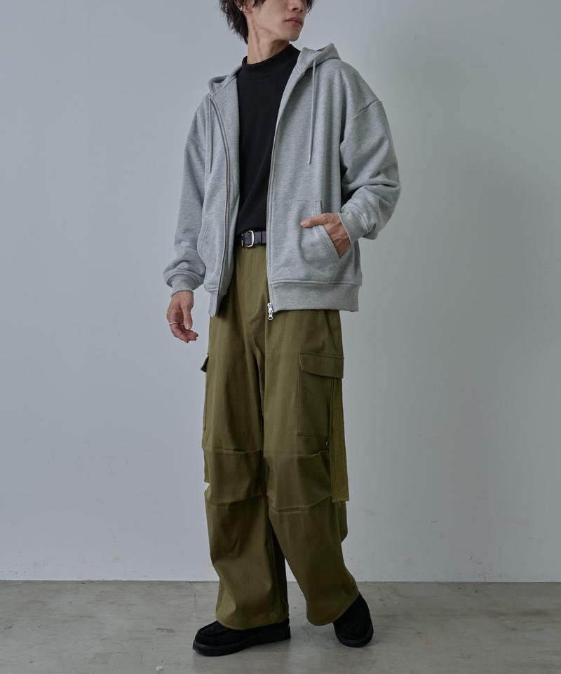 【UNISEX】ヘビーウェイトダブルジップスウェットパーカー