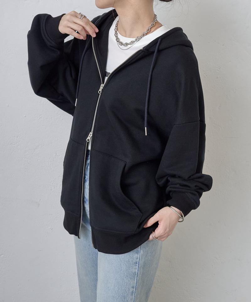 【UNISEX】ヘビーウェイトダブルジップスウェットパーカー