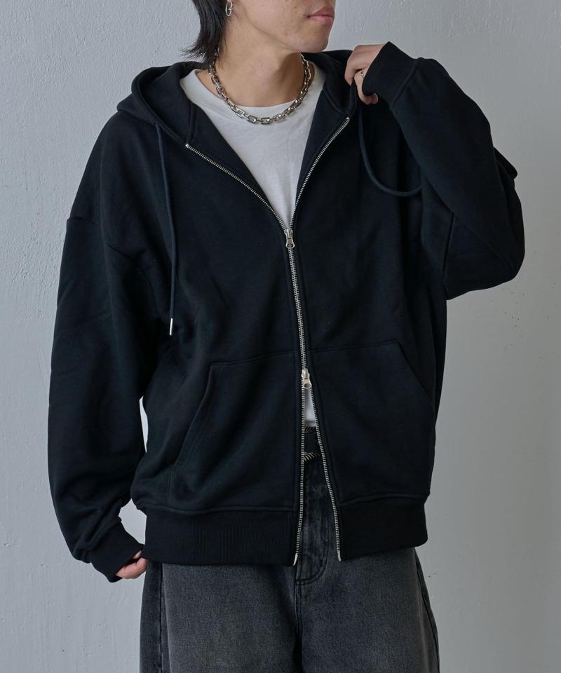 【UNISEX】ヘビーウェイトダブルジップスウェットパーカー