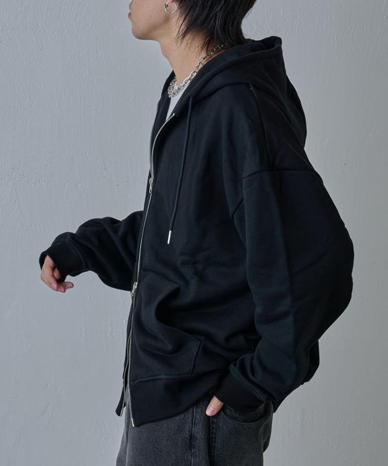 【UNISEX】ヘビーウェイトダブルジップスウェットパーカー