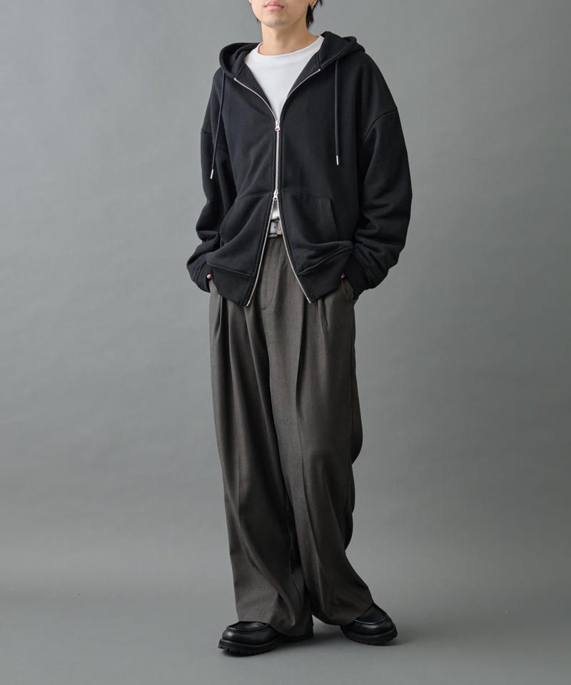 【UNISEX】ヘビーウェイトダブルジップスウェットパーカー