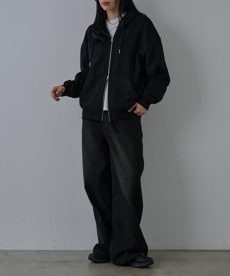 【UNISEX】ヘビーウェイトダブルジップスウェットパーカー