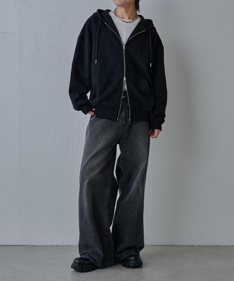 【UNISEX】ヘビーウェイトダブルジップスウェットパーカー