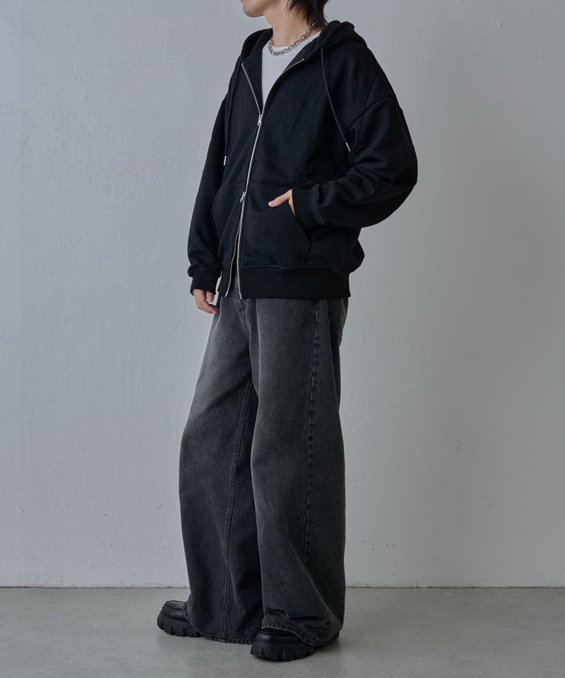 【UNISEX】ヘビーウェイトダブルジップスウェットパーカー