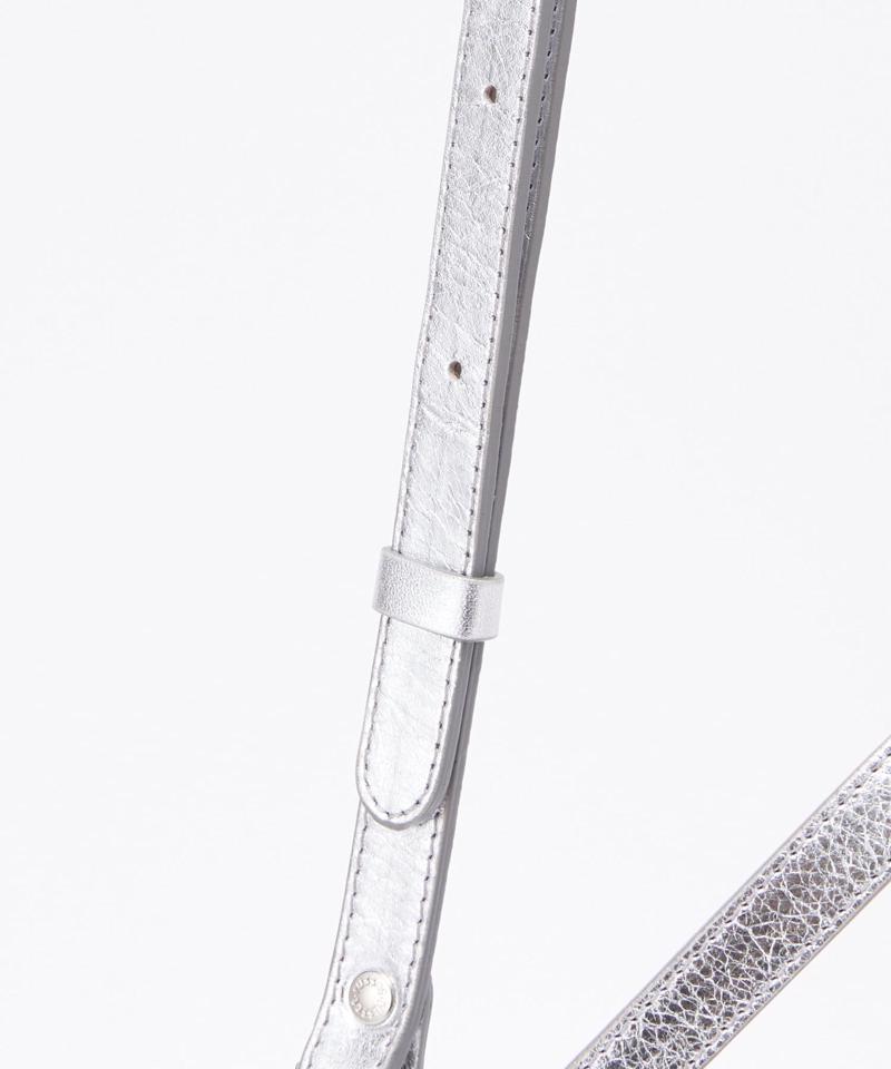 【名品】ソフトレザーシンプルショルダーバッグ［silver］