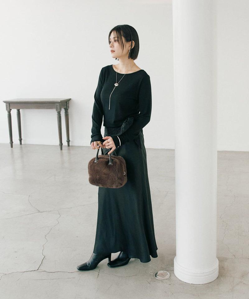 【リバイバル/やわらかな肌触り】シルクカシミヤブレンドボートT