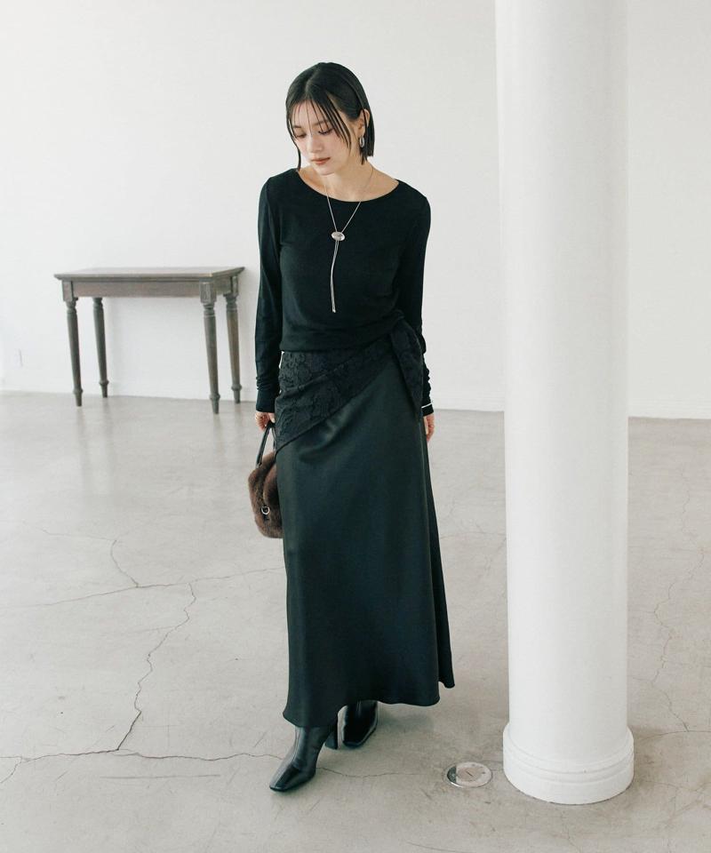 【リバイバル/やわらかな肌触り】シルクカシミヤブレンドボートT