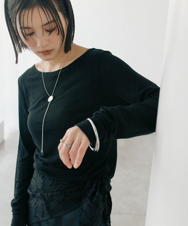 【リバイバル/やわらかな肌触り】シルクカシミヤブレンドボートT