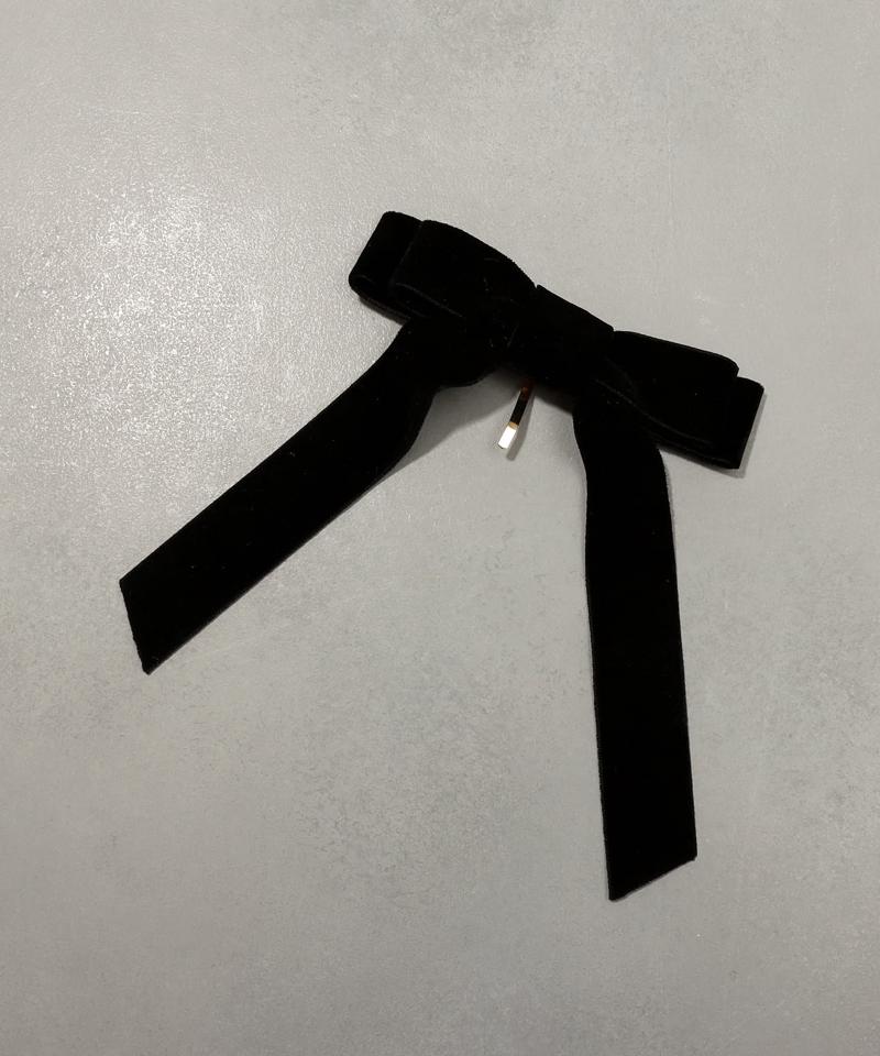 ベロアダブルリボンヘアフック